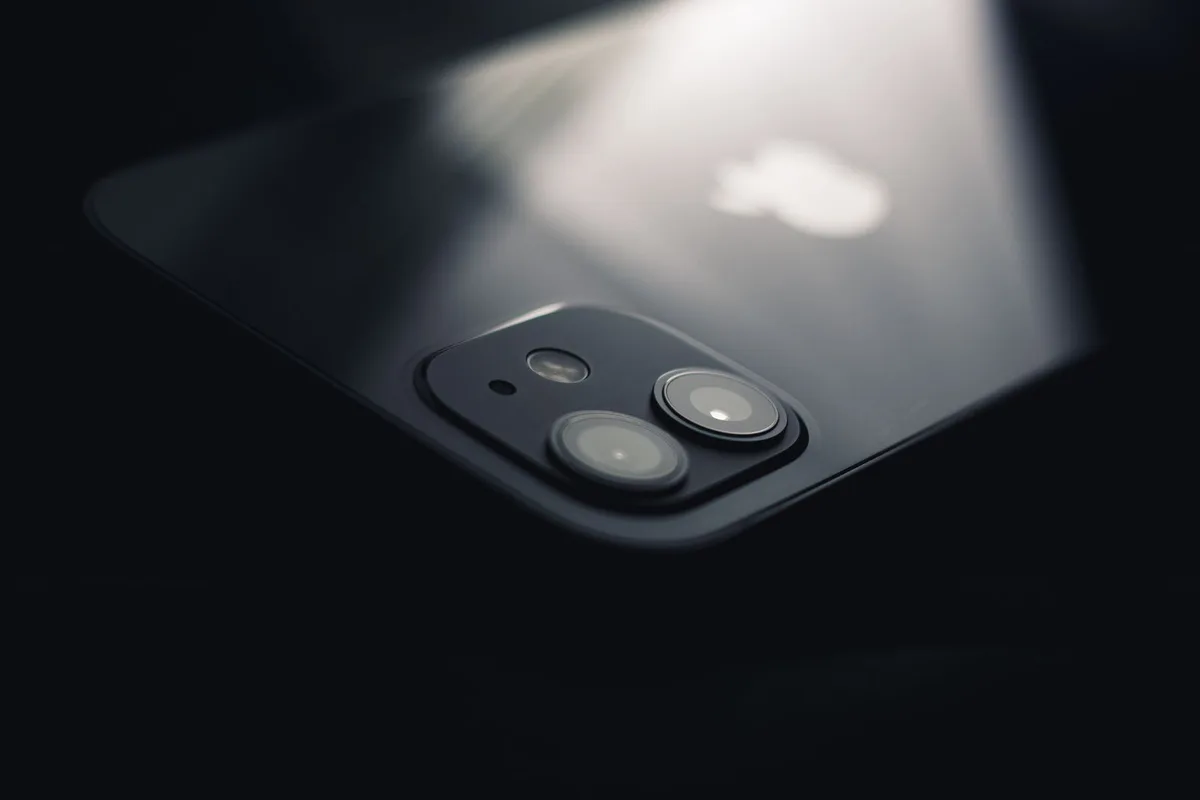 Close-up of a smartphone camera lens